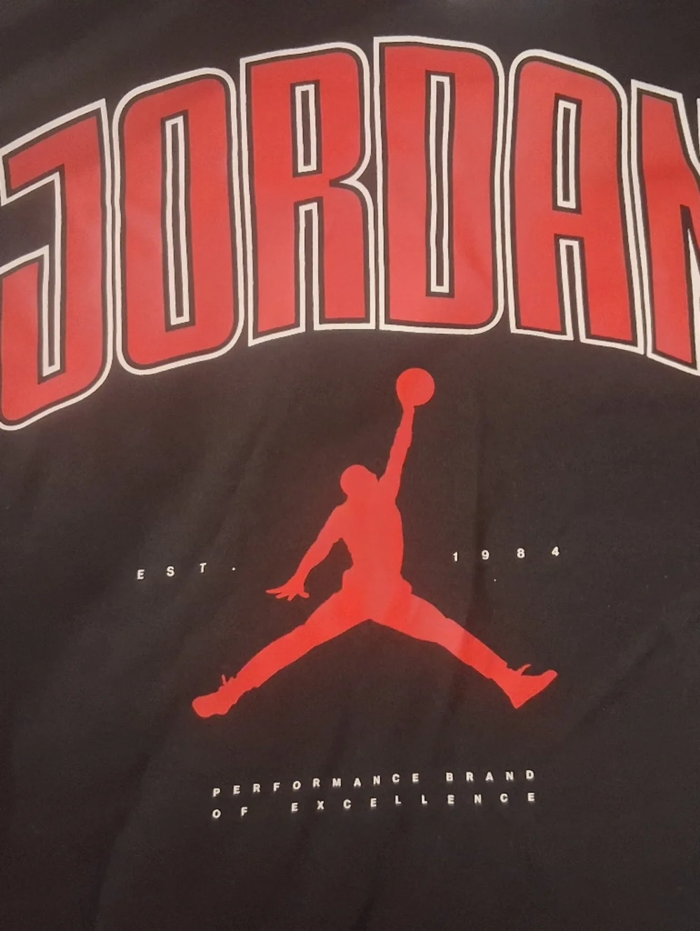 Jordan Black Tee with Red Jumpman and Logo
